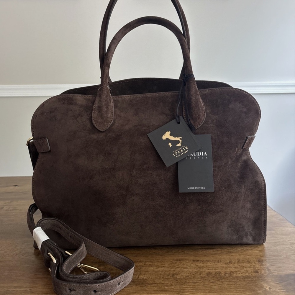 Elegant Brown Suede Handbag